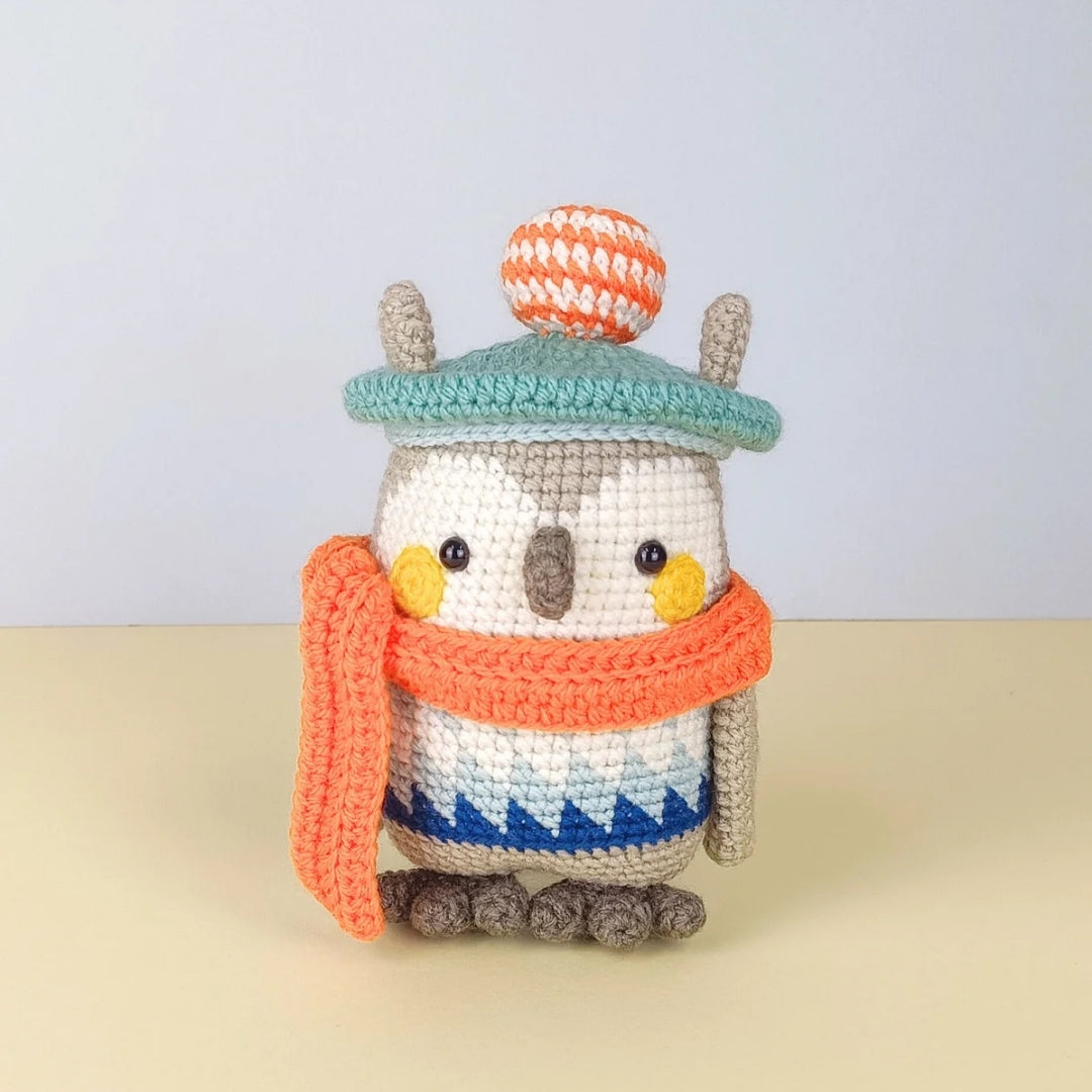 Handmade Owl in green hat