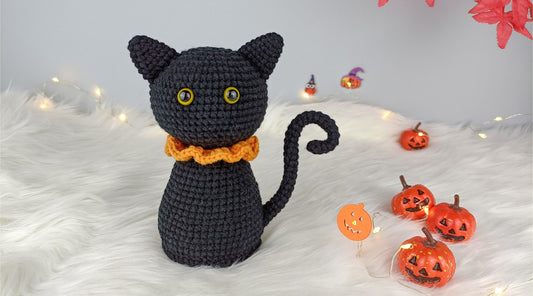 Cute black cat crochet pattern