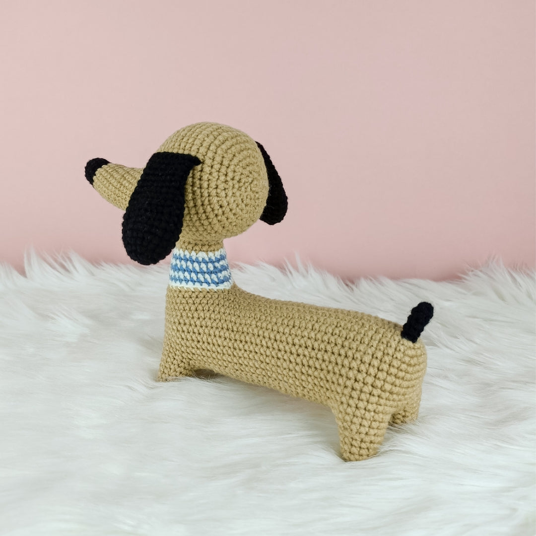 Playful handmade dachshund dog