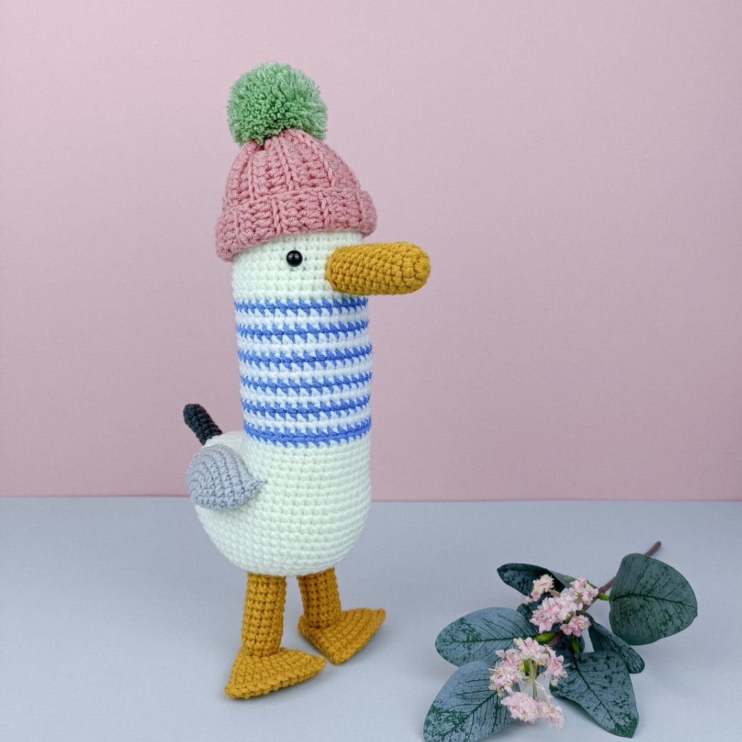 Cute Crochet Seagull With Beanie