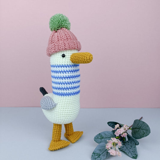 Cute Crochet Seagull With Beanie