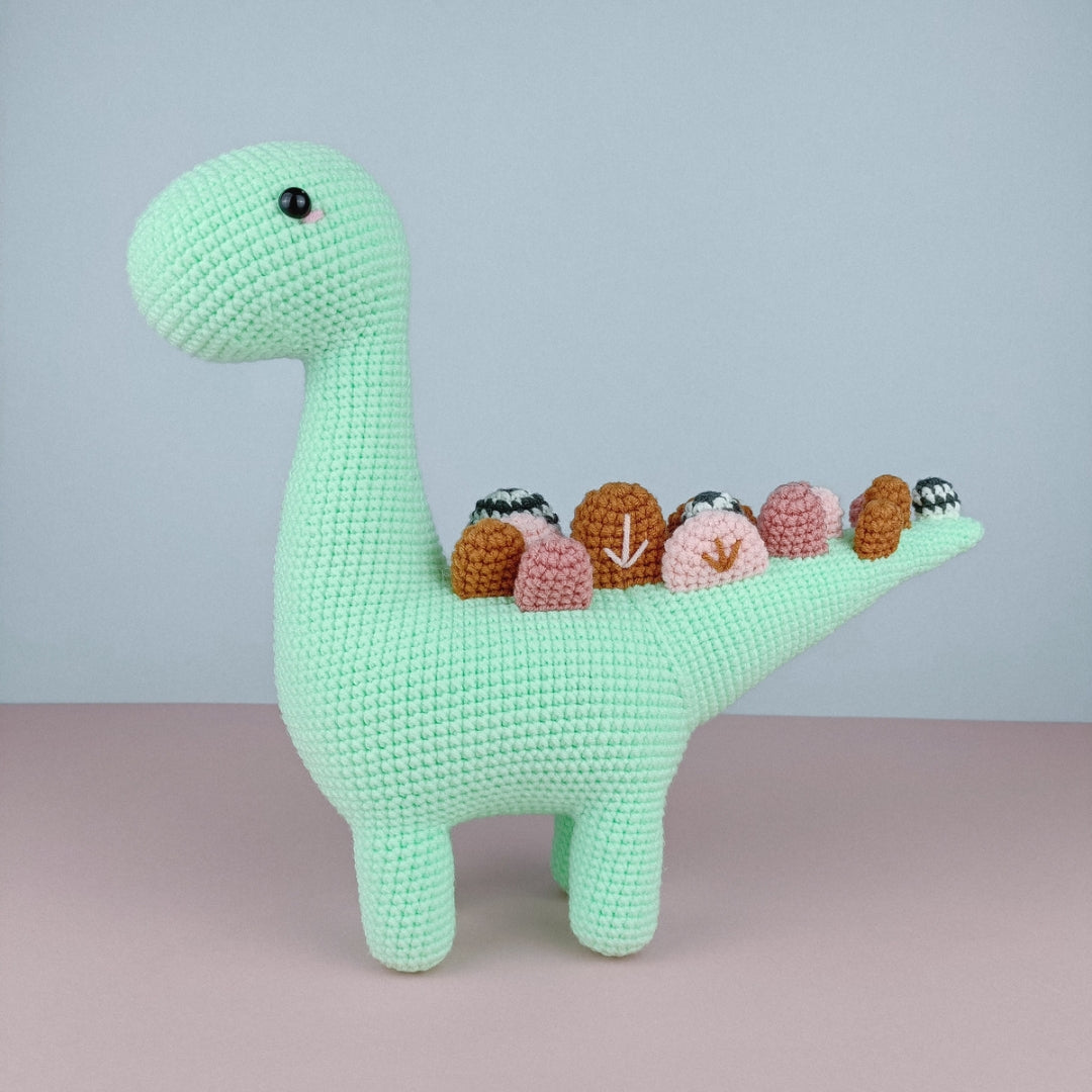 Handmade mint green colour dinosaur