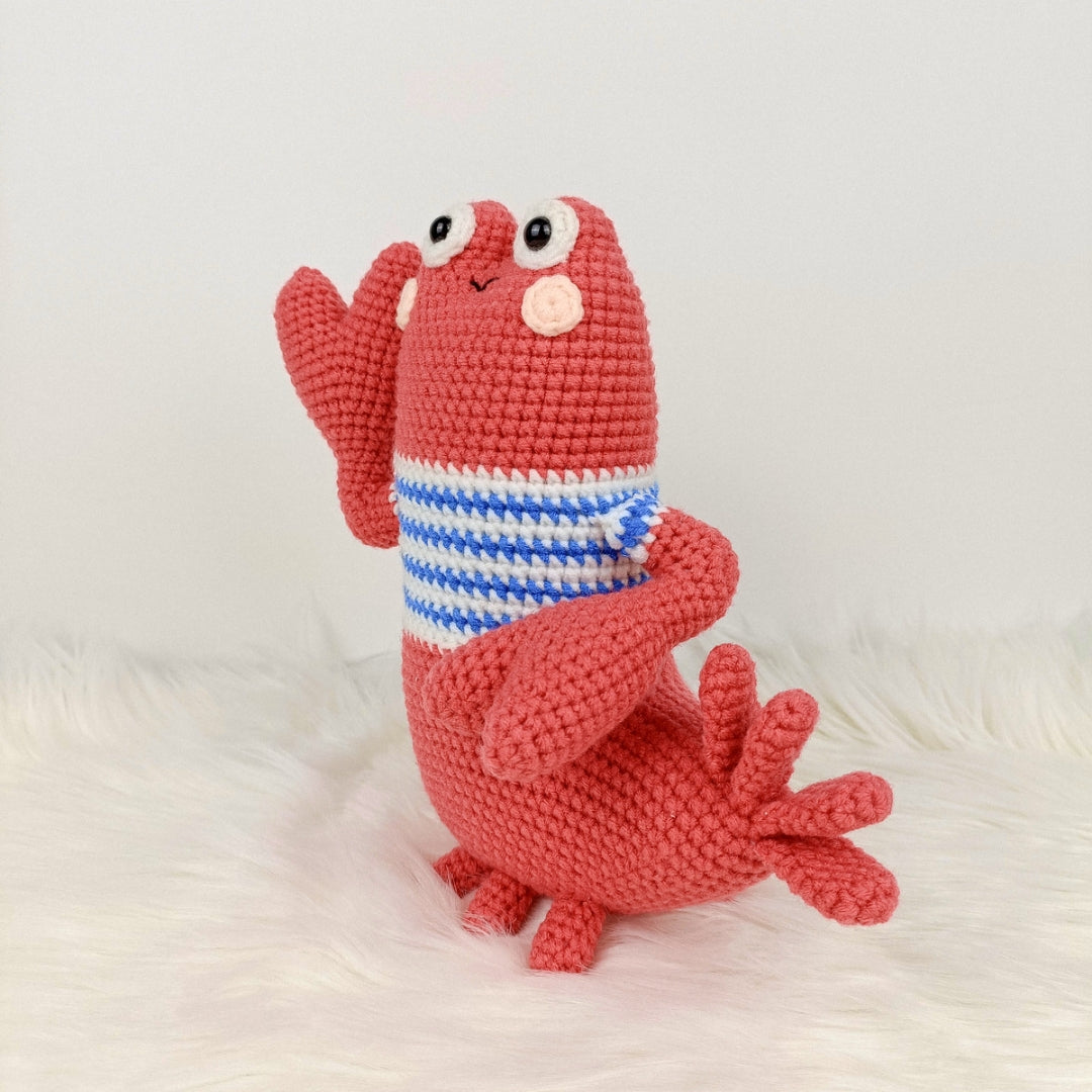 Say cheese! This handmade happy-go-lucky lobster is a perfect gift for you.
