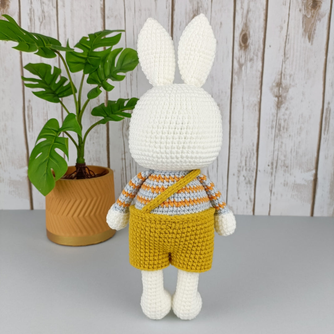 Handmade soft toy rabbit with long ears
